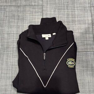 Lacoste navy blue Quarterzip-Up Sweater with Logo